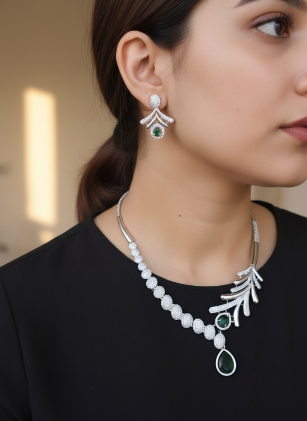 Photoroom_20260627_225303 American diamond white stone jewellery green