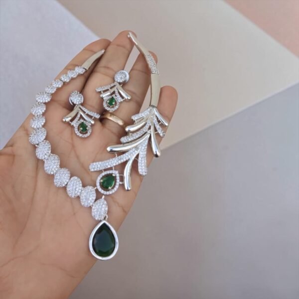 Photoroom_20260627_233140 American diamond white stone jewellery green