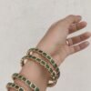 Green kemp bangles set of 4