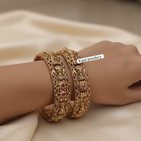 Temple round Lakshmi bangles set of 2