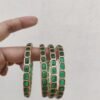 Green kemp bangles set of 4
