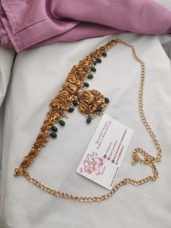 Hip belt green beads