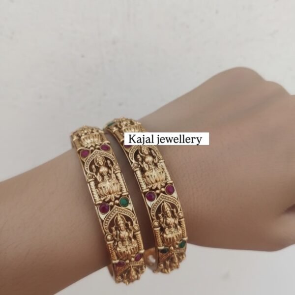 Temple square Lakshmi bangles set of 2