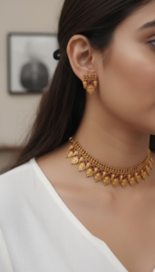 Pink Kasumalai kemp high choker
