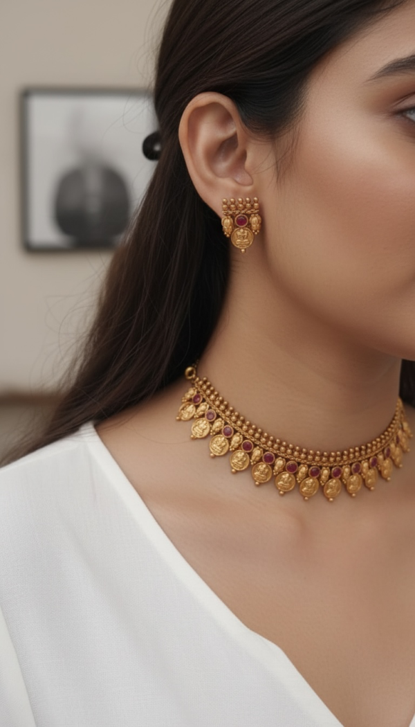 Pink Kasumalai kemp high choker