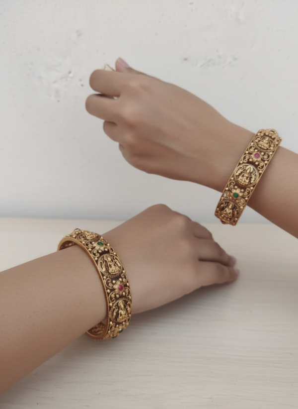 Temple round Lakshmi bangles set of 2