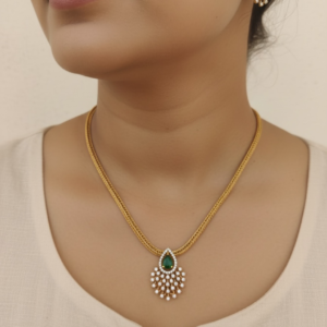 Cz green elegant necklace