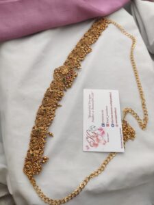 Hip belt golden beads stone
