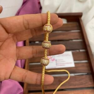 White with pink round mope chain