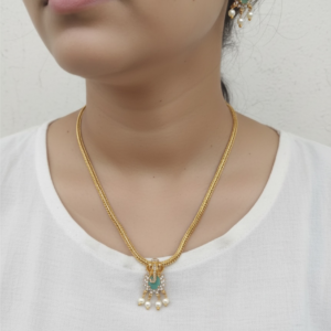 Photoroom_20260819_204428 Turquoise Ganesh choker cute necklace set