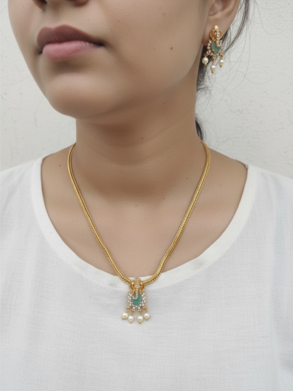 Photoroom_20260819_204428 Turquoise Ganesh choker cute necklace set