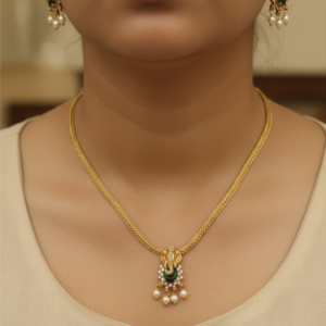Green Ganesh choker cute necklace set