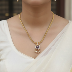 Photoroom_20260819_204504 Purple Violet Ganesh choker cute necklace set
