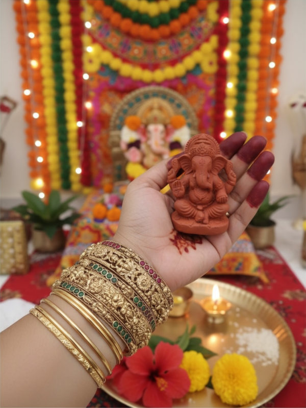 Premium Temple Lakshmi  bangles golden set of 6