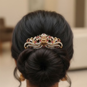 Hair clip Lakshmi kemp white stone