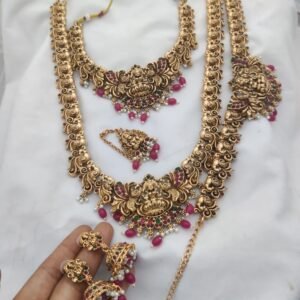Temple Semi bridal set pink beads