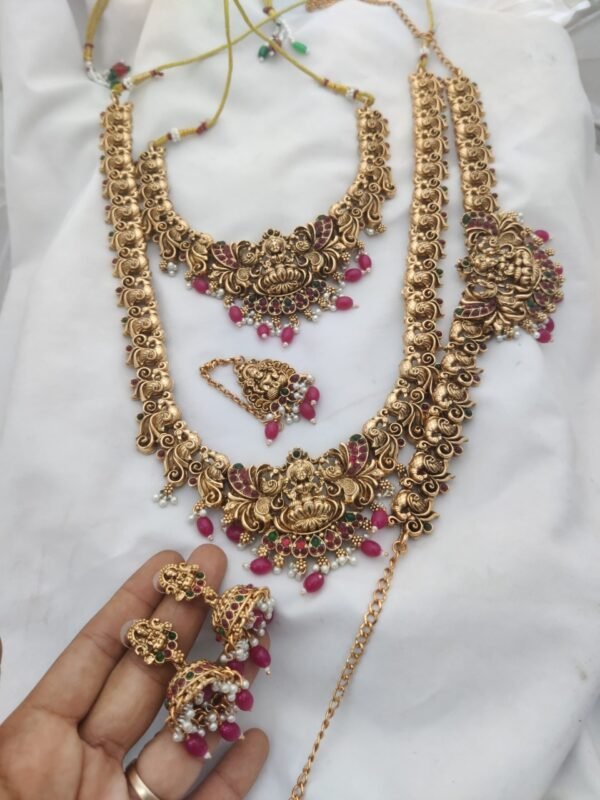 Temple Semi bridal set pink beads