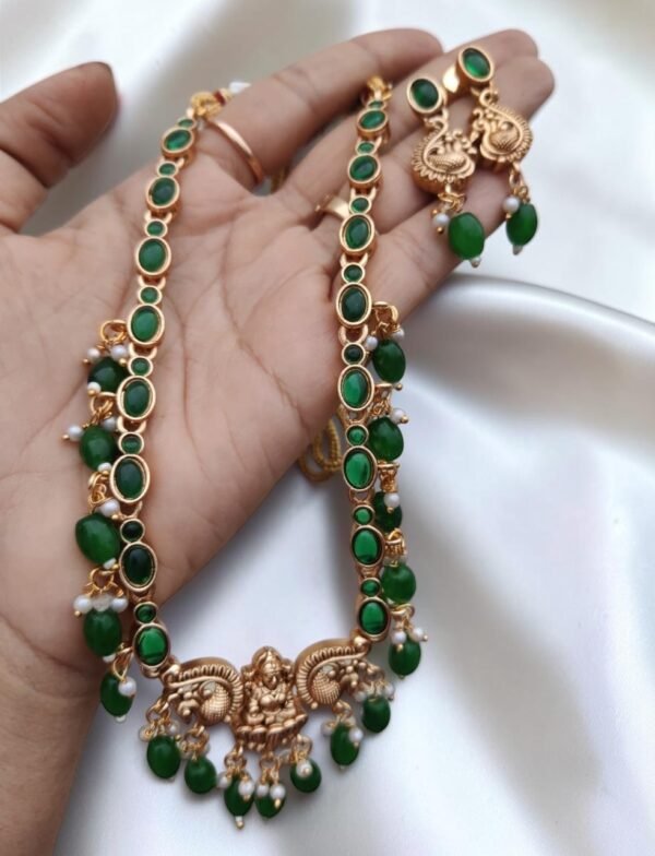 Green Lakshmi necklace set