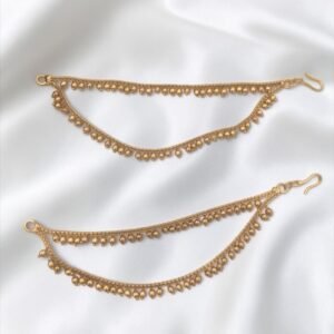 Golden earchain two layer set