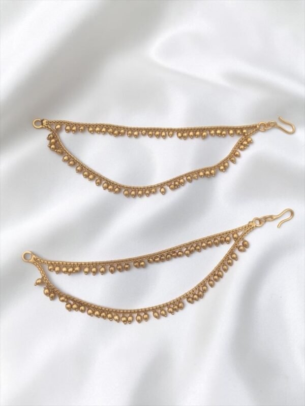 Golden earchain two layer set