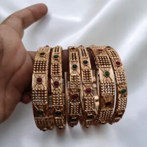bangles golden round set of 6