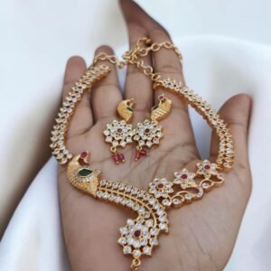 Micro plated gold necklace set