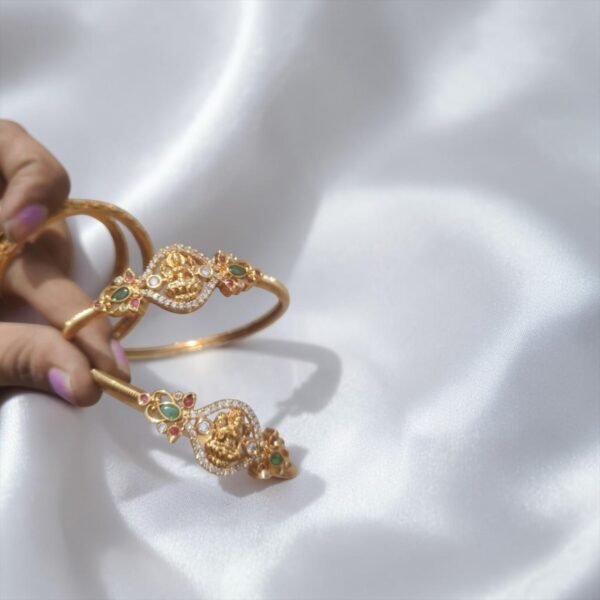 Cz lakshmi kemp bangles set of 2