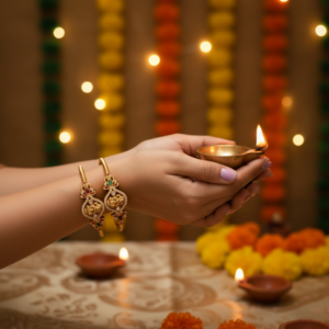 Cz lakshmi kemp bangles set of 2