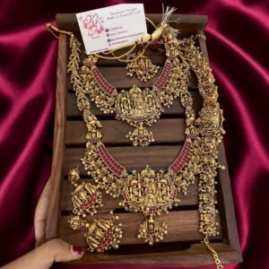 Heavy bridal semi set temple jewellery