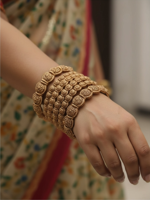 bangles golden round set of 6
