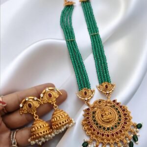 Green long temple beads Harram set