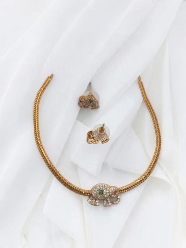 6873a7b9-c932-4632-8047-630dbe924559 Cz elephant necklace set 2