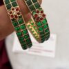 Green kemp bangles set of 2