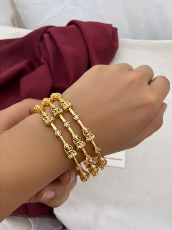 Cz Temple bangles set of 4