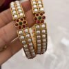 White Pearl kemp bangles set of 2