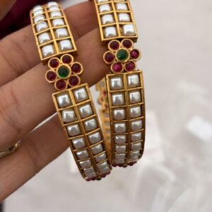 IMG_0443 White Pearl kemp bangles set of 2