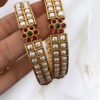 White Pearl kemp bangles set of 2
