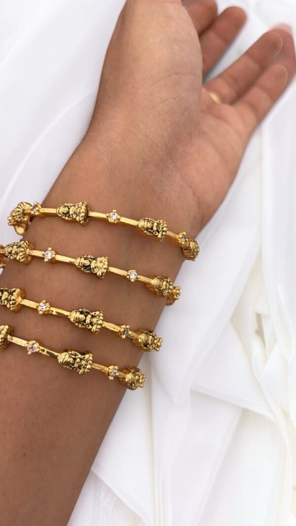 Cz Temple bangles set of 4
