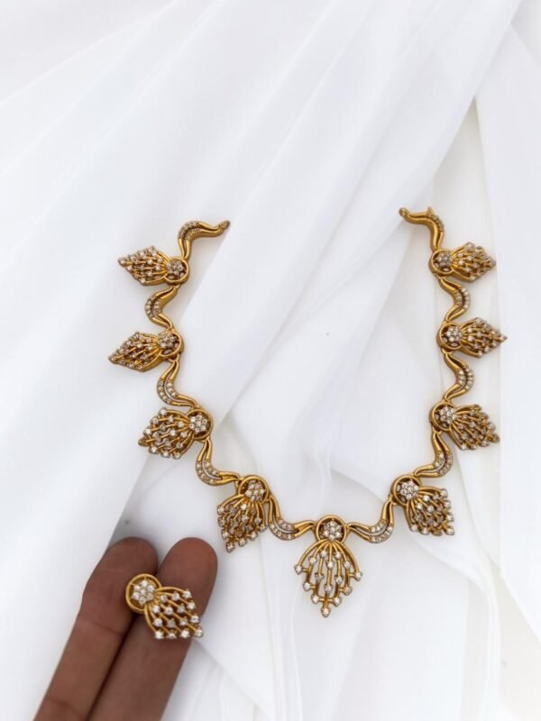 Cz Golden necklace set
