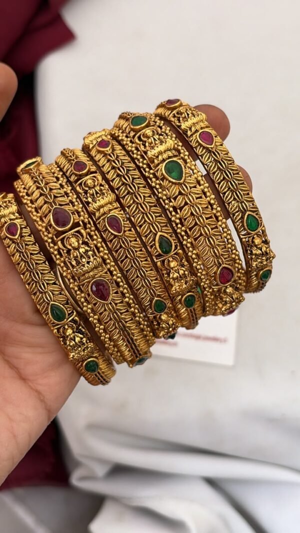 Antique Temple Lakshmi  new bangles set of 6
