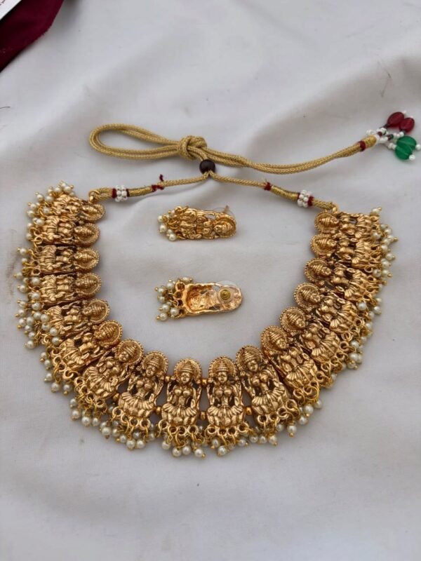 Lakshmi golden necklace temple set