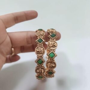 IMG_0683 Green Lakshmi kemp bangles set of 2