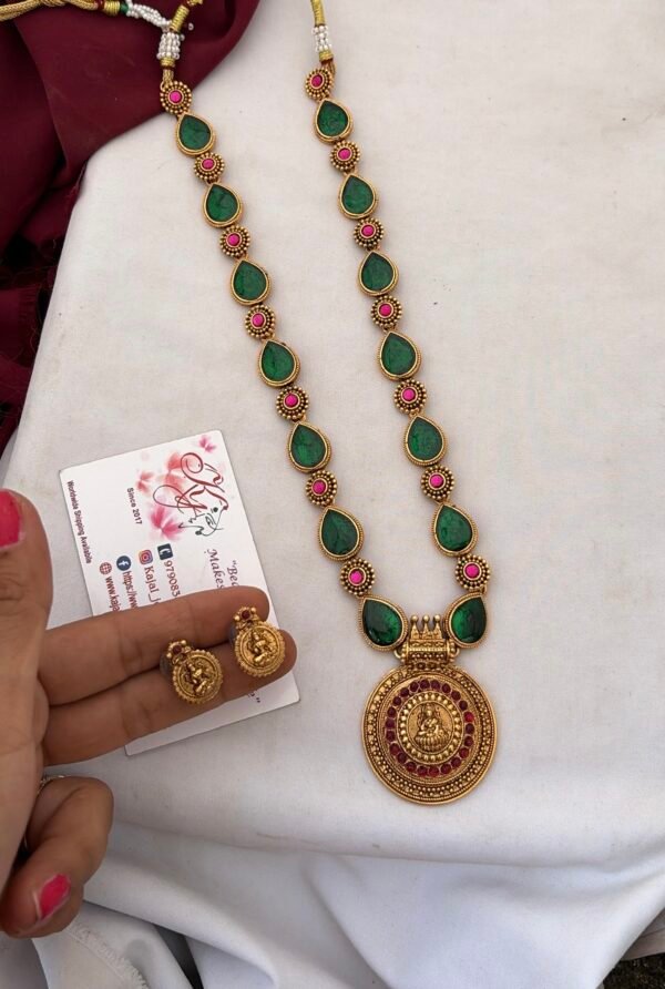 Long Palakka with Lakshmi necklace set
