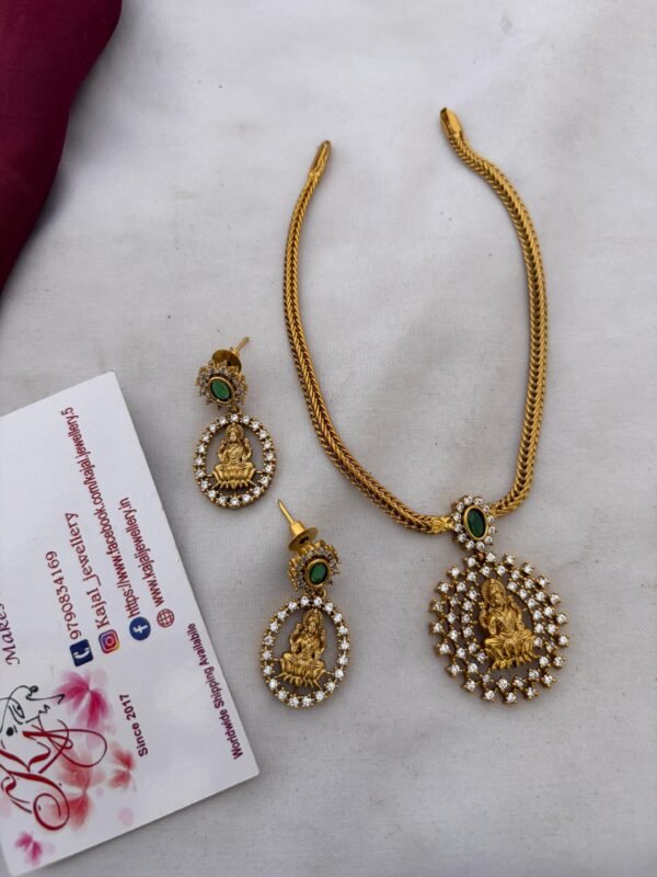 Cz lakshmi stone with earrings