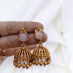 Pink matte jhumki2
