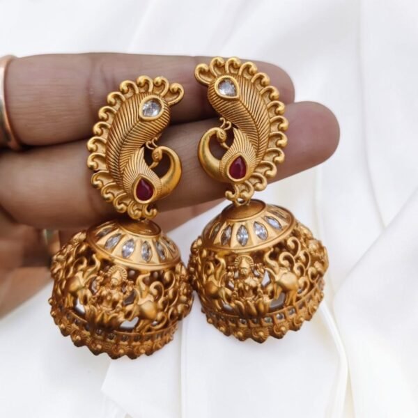 IMG_9948-Photoroom Premium elephant lakshmi white stone jhumki