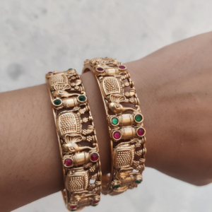 Lakshmi with elephant bangles set of 2