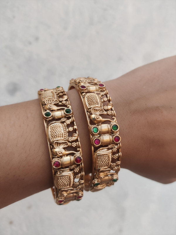 Lakshmi with elephant bangles set of 2