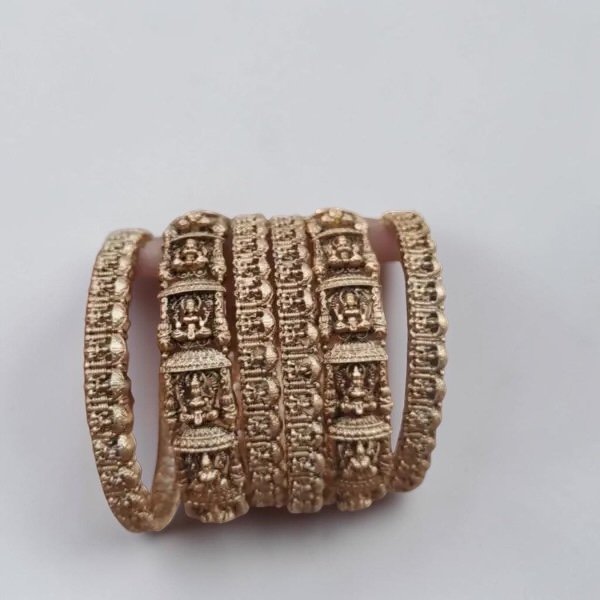 Antique Temple Lakshmi  bangles set of 6