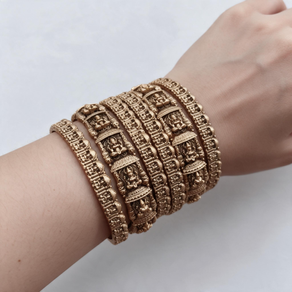 Antique Temple Lakshmi  bangles set of 6